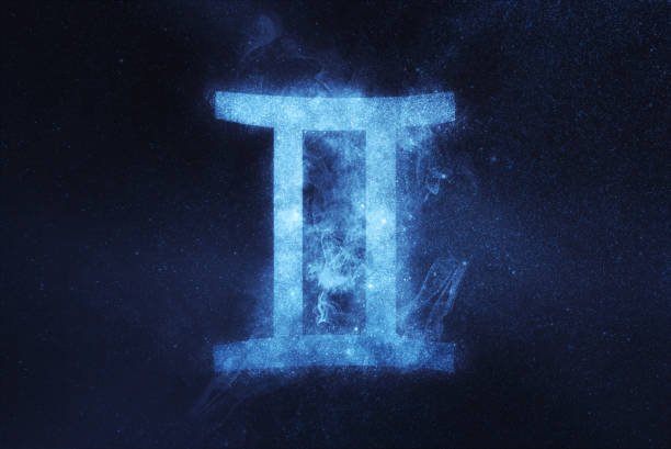 gemini zodiac sign. abstract night sky background