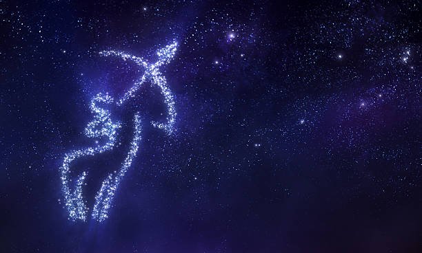 sagittarius zodiac sign on space background